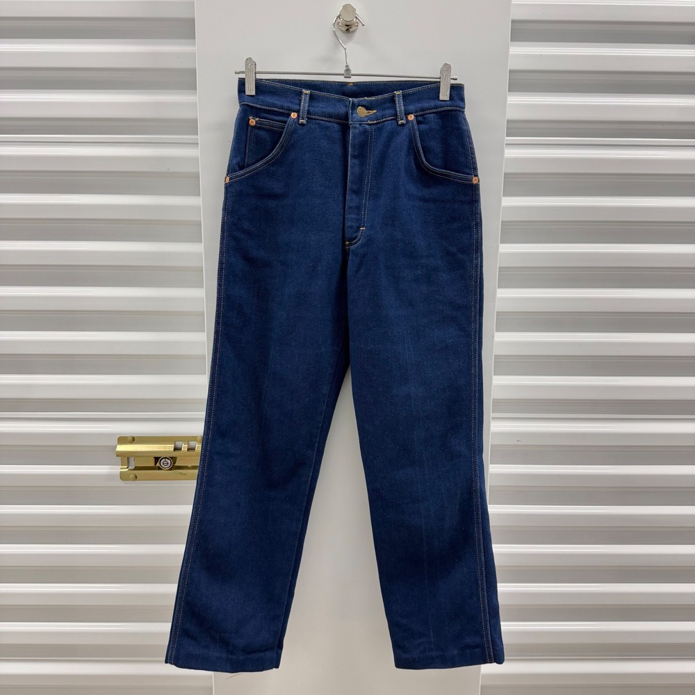 Vintage Lee Riders Jeans Womens 27 Dark Wash High Rise Straight Leg Made in USA